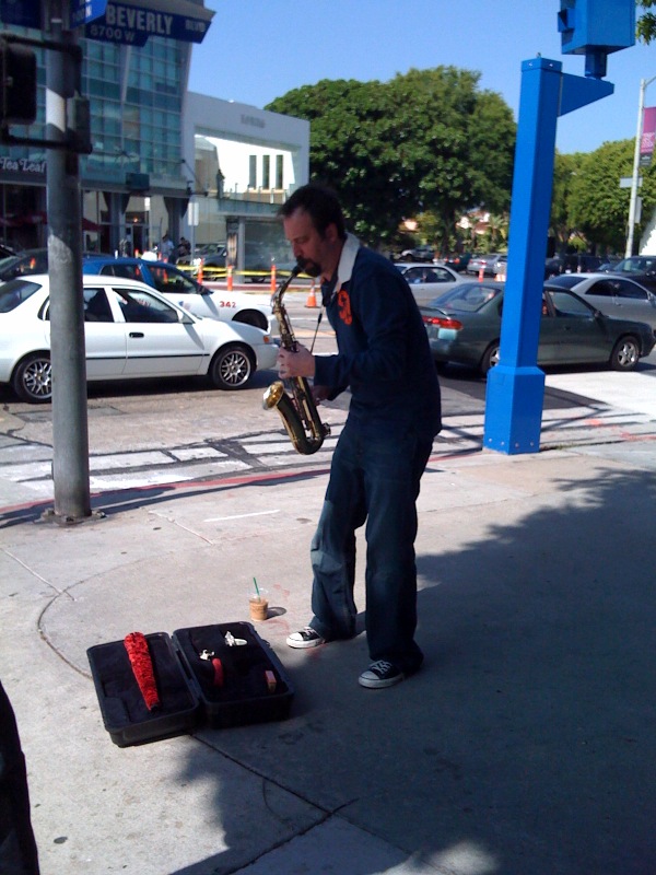 Tom Green Playing Sax on Street