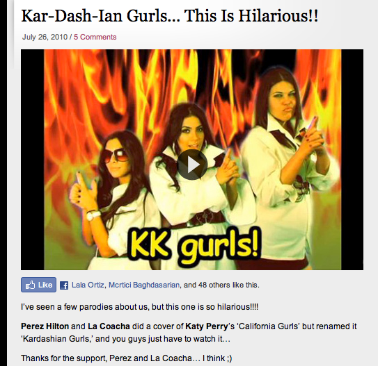 La Coacha as Kim Kardashian in "Kardashian Gurls" 