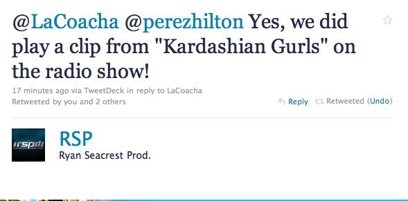 RSP (Ryan Seacrest Productions and La Coacha) Twitter