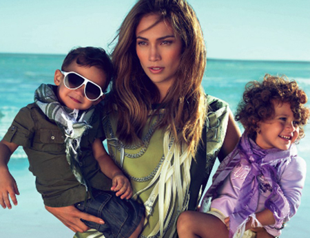 Jennifer Lopez and twins in Gucci ad